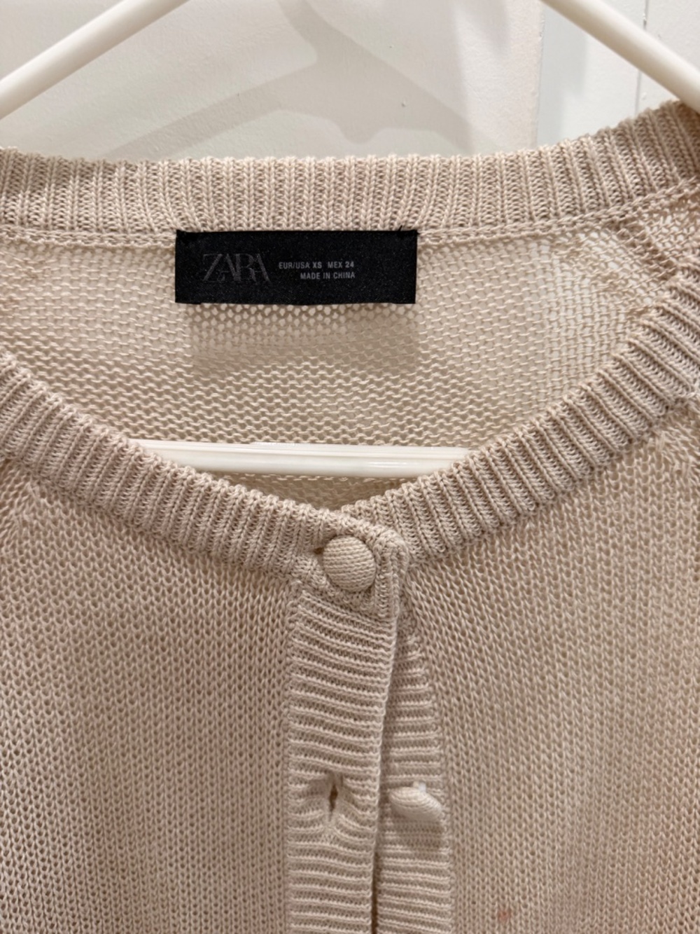 Zara Knit Button-Up Cardigan Sweater-Ecru Size XS - Picture 3 of 4